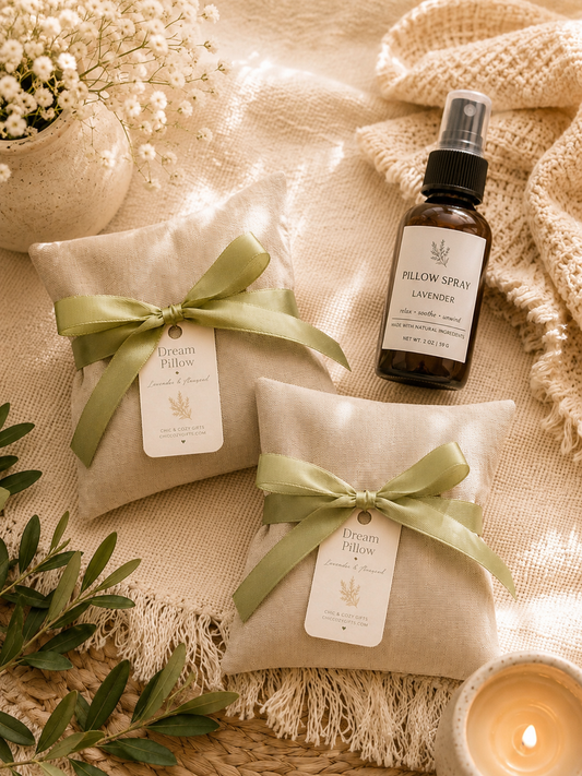 2 Lavender Dream Pillow with Flax Seed | Aromatherapy Sleep Sachet & Mist