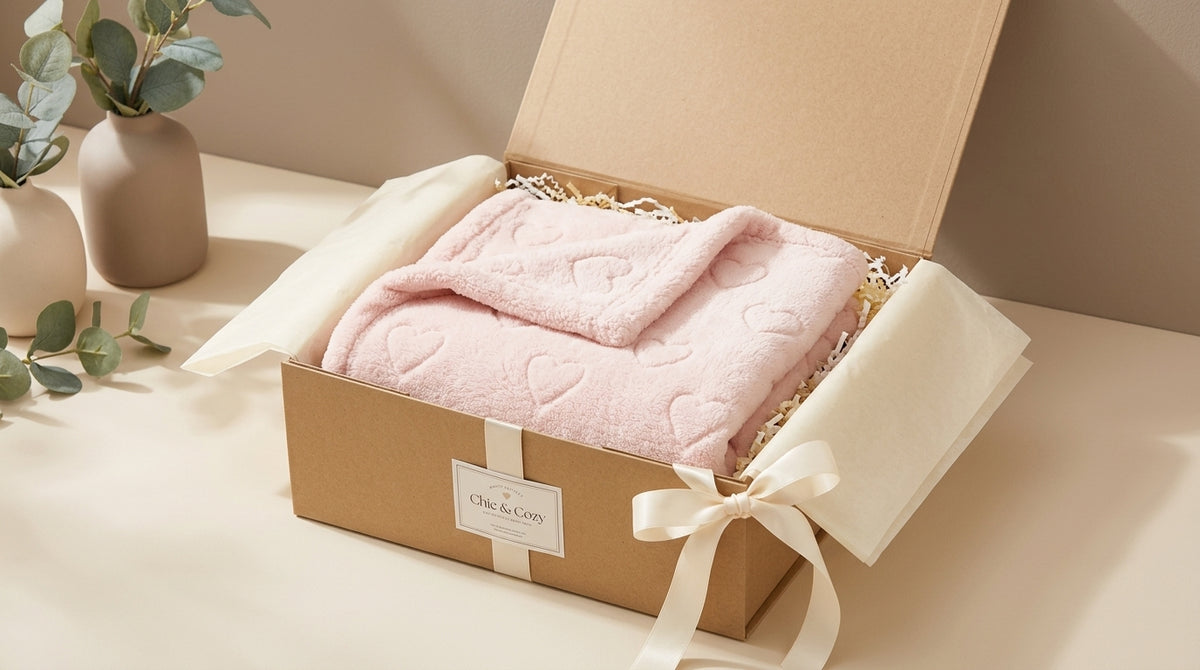 Light Pink Heart Plush Sherpa Baby Blanket – 30 × 40 in