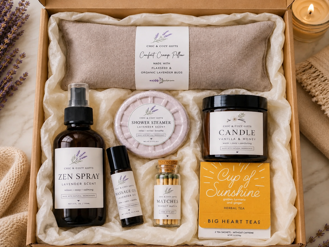 Comfort Cramp Pillow Gift Box | Chic & Cozy