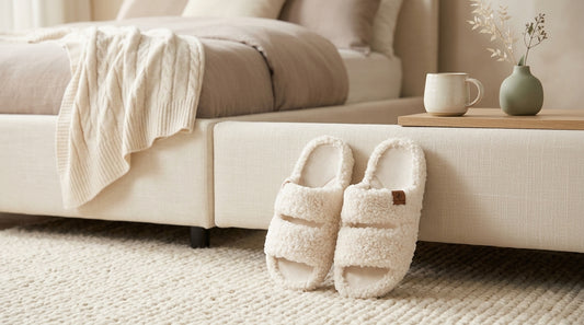EverFoams Women’s Fuzzy Open-Toe Slippers